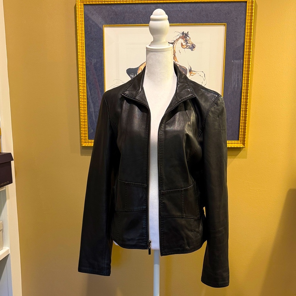 Siena Studio Classic Black Leather Jacket